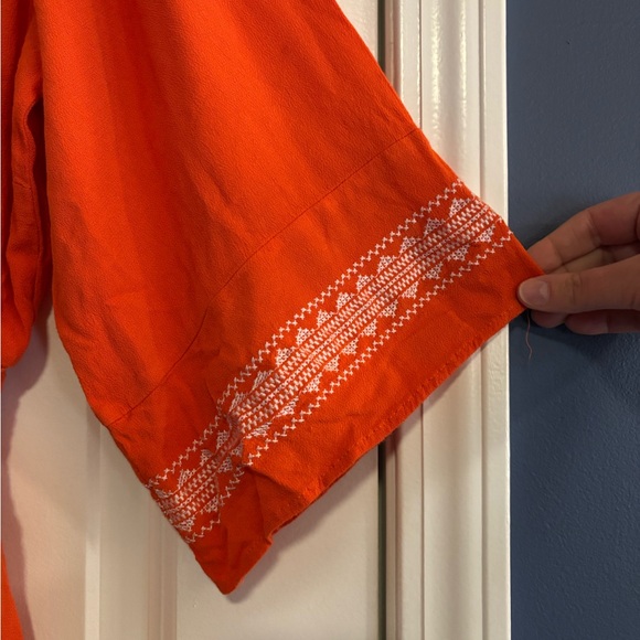 City Chic Orange Embroidered Boho Dress, size 14 - Picture 5 of 8